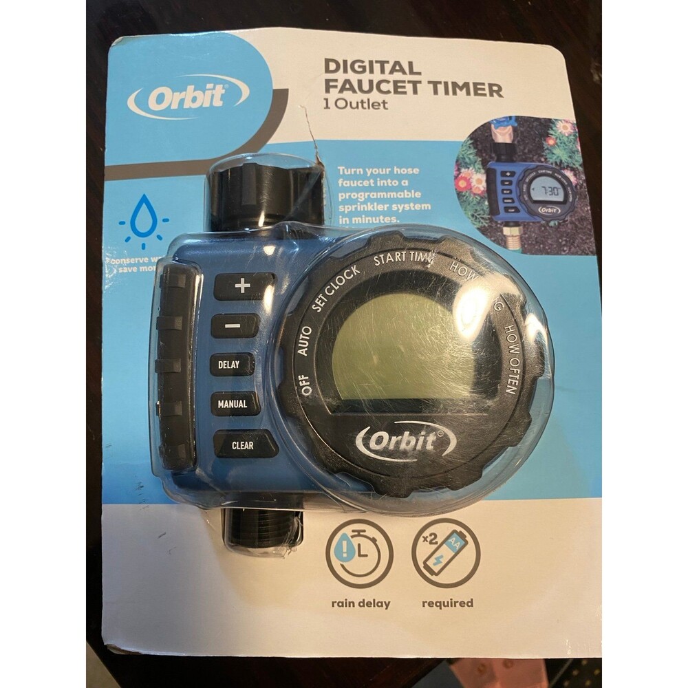 Orbit Digital Faucet Timer 1 outlet conserves water 6 year warranty NWT